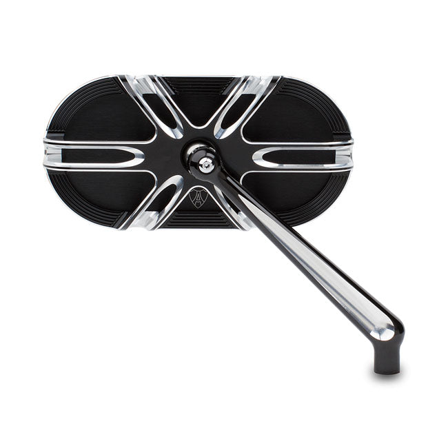Arlen Ness Deep Cut Caged Mirror Right Hand Black – Incl Hardware for Harley; Indian; Metric…