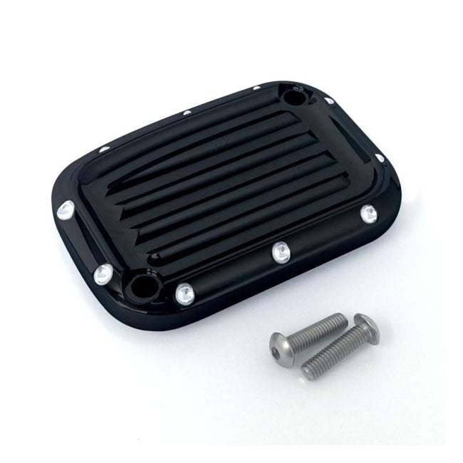 Covington's Handlebar Master Cylinder Cover, Black Dimpled for 14-20 Touring; 09-13 & 19-20 Trikes; 06-17V-Rod