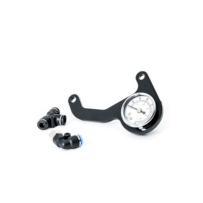 Killer Custom, M8 Air Ride Gauge Kit. White Face Gauge for 17-21 M8 Models With Any Air Ride Suspension System
