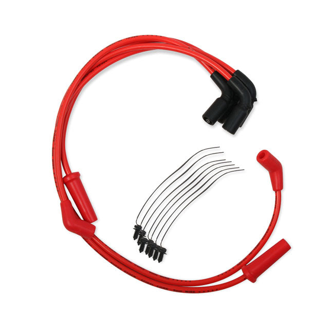 Accel, 8mm Ferro Spiral Core Spark Plug Wire Set. Red for 17-19 Touring