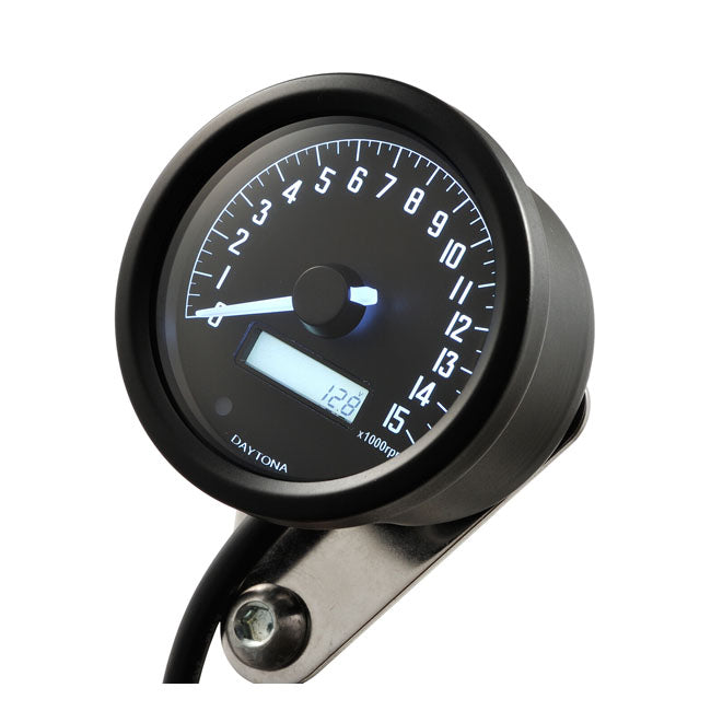 Motorcycle Storehouse Velona 60mm Tachometer Black 15000 Rpm for Univ.