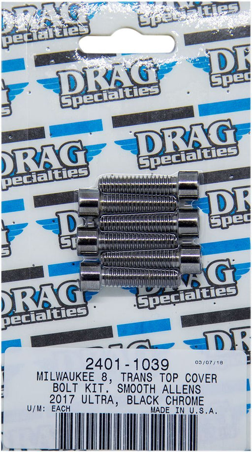 Drag Specialties Bolt Kit M8 Transmission Top Cover Smooth Socket Head Black - Part #24011039 - Hogparts UK