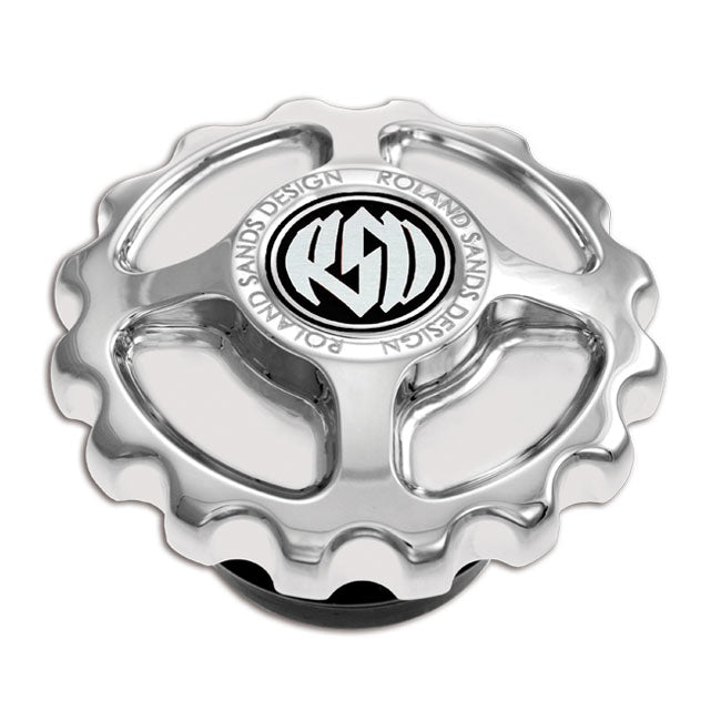 RSD Gear Drive Gas Cap Chrome for 96-20 H-D With Screw-In Gas Caps