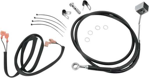 Drag Specialties Rear Brake Line Black Vinyl Coated Stainless Steel - Part #17412949 - Hogparts UK