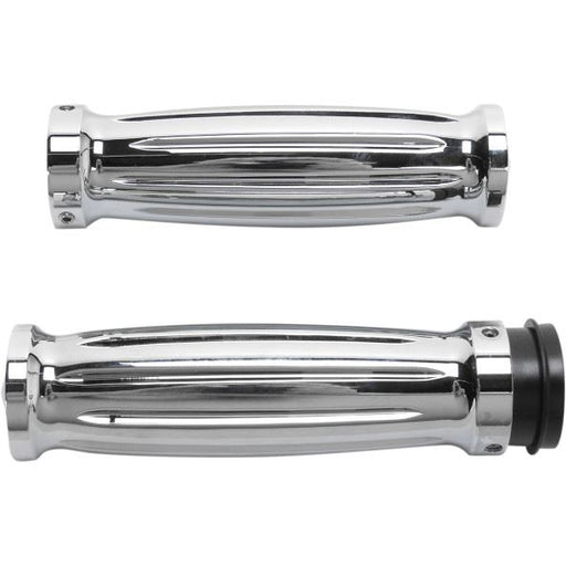 Accutronix  Grips Handlebar Diamond Fly-By-Wire Chrome - Part #105865 - Hogparts UK