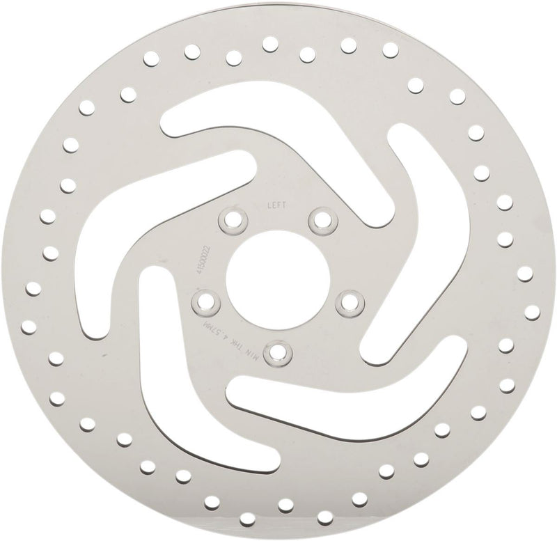 Drag Specialties Polished Stainless Steel Drilled Front Brake Rotor - Part #17103048 - Hogparts UK