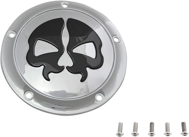 Drag Specialties Cover Derby Split Skull 5-Hole Chrome - Part #11070546 - Hogparts UK