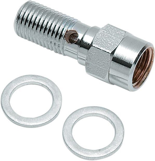 Drag Specialties Banjo Bolt Adapter Chrome 3/8"-24 - Part #17420044 - Hogparts UK
