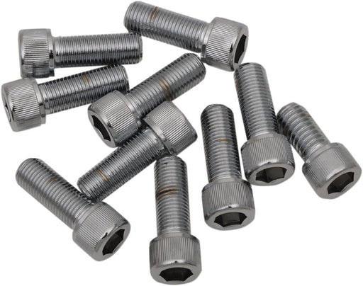 Drag Specialties Socket-Head Bolt 3/8-24X0.75 Knurled Chrome - Part #DS190577 - Hogparts UK