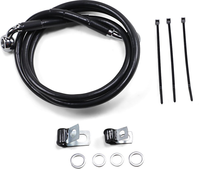 Drag Specialties Front Brake Line Black Vinyl Coated Stainless Steel Extended 2" - Part #17412545 - Hogparts UK