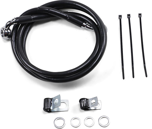 Drag Specialties Front Brake Line Black Vinyl Coated Stainless Steel Extended 2" - Part #17412545 - Hogparts UK