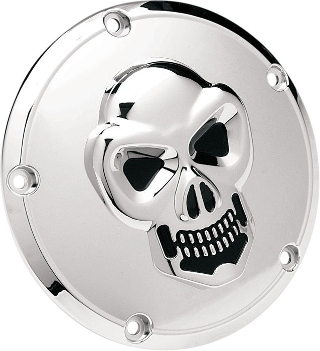 Drag Specialties 3-D Skull Derby Cover Chrome 5-Hole - Part #19020061 - Hogparts UK