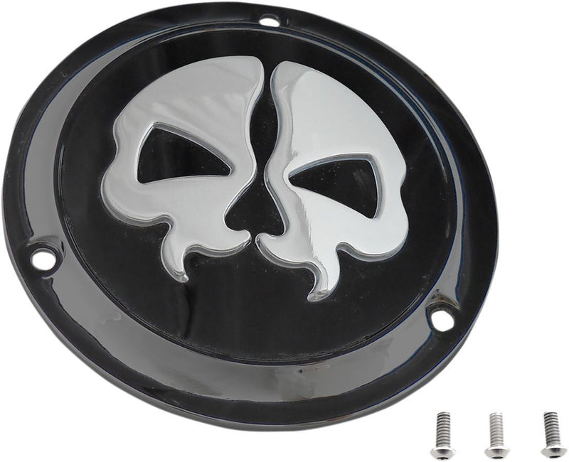 Drag Specialties Cover Derby Split Skull 3-Hole Black - Part #11070549 - Hogparts UK