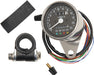 Drag Specialties 2.4" Mechanical Speedometer 1:1 KMH With Led Indicators Chrome Black Face - Part #22100207 - Hogparts UK