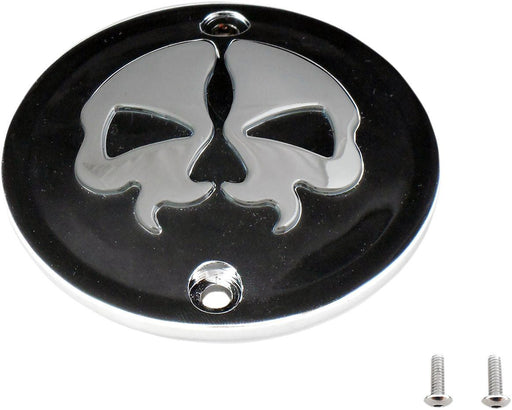 Drag Specialties Cover Points 2-Hole Split Skull Black - Part #09401617 - Hogparts UK