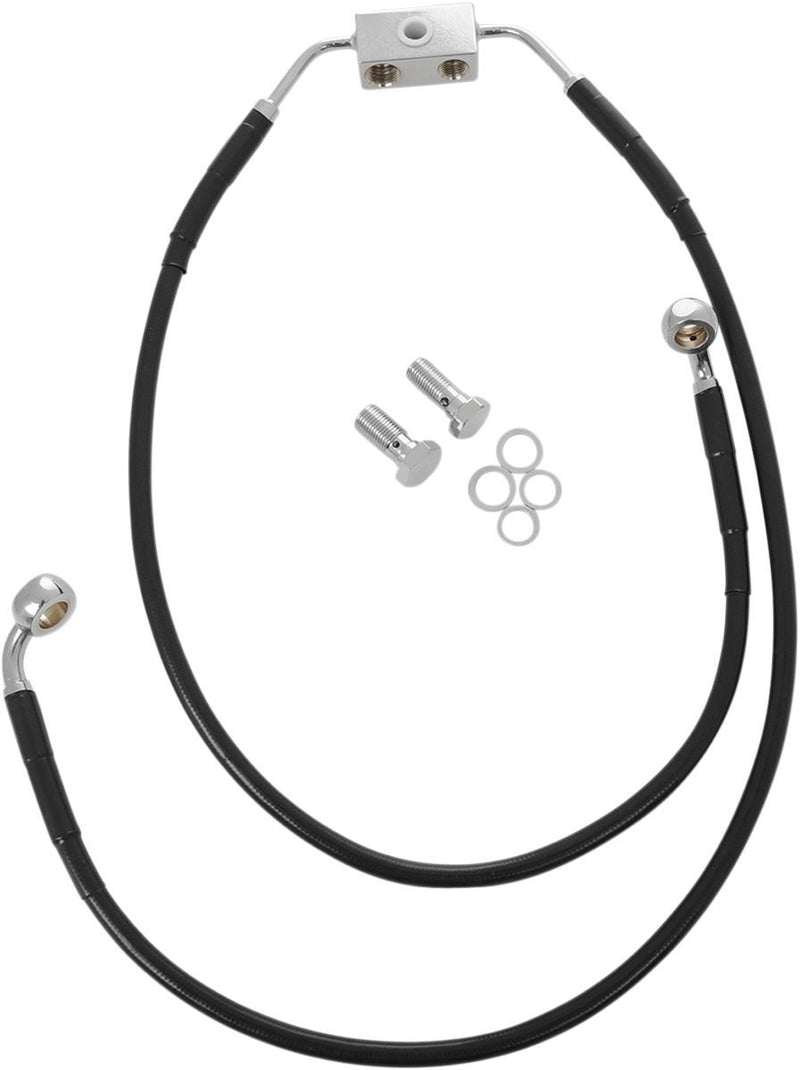 Drag Specialties Brake Line Stainless Steel Black Coated Front/Upper/Lower Oem Length - Part #17413834 - Hogparts UK