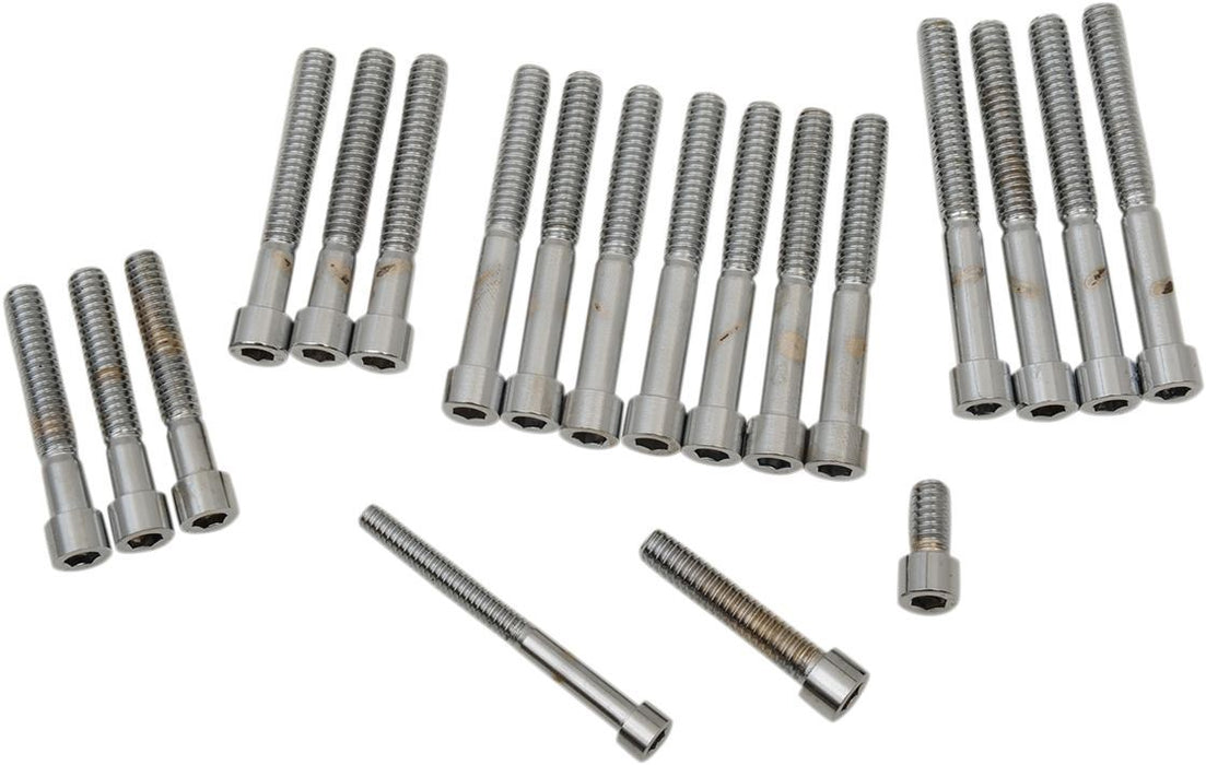Chrome Socket-Head Cam/Primary Cover Bolt Set - Part #DS190751S - Hogparts UK