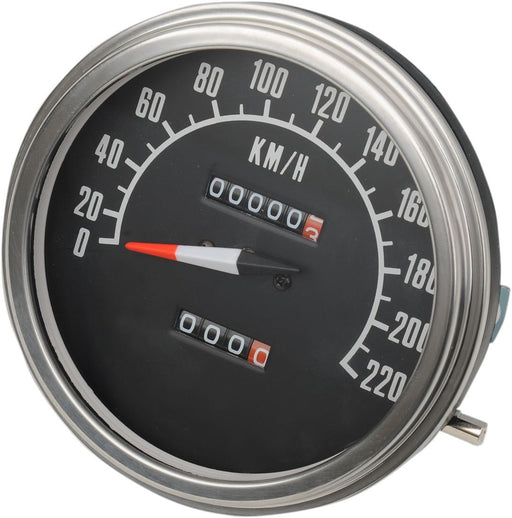 Drag Specialties 5" Dash Mount Speedometer 2:1 In Kph - Part #22100346 - Hogparts UK