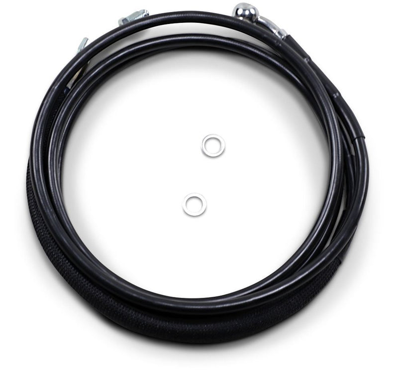 Drag Specialties Clutch Line Black Vinyl Coated + 12" Stainless Steel Hydraulic - Part #06610048 - Hogparts UK