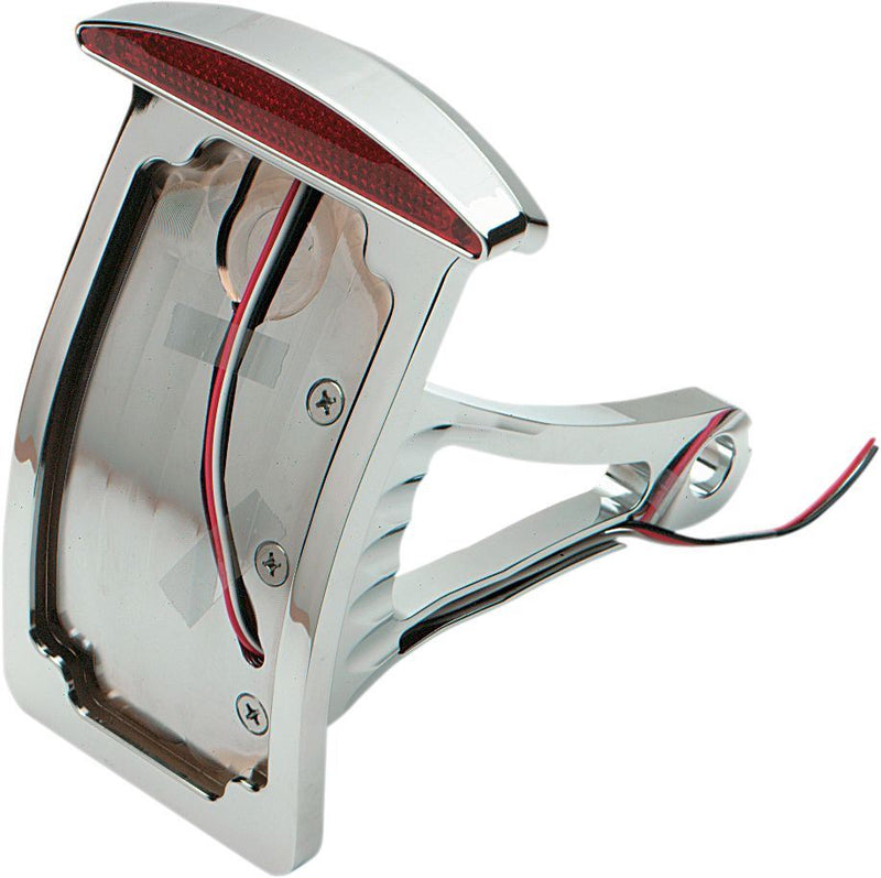 Drag Specialties Taillight Led Half-Moon W/ Curved Vertical Side-Mount License Plate - Part #20100552 - Hogparts UK