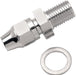 Drag Specialties Universal Brake Line Fitting Chrome 3/8"-24 Male NPT Straight - Part #17420063 - Hogparts UK