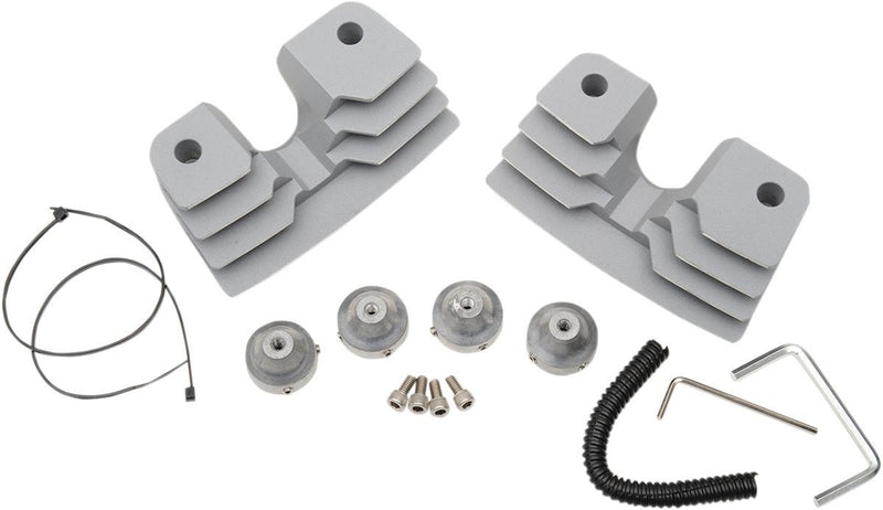 Drag Specialties Spark Plug Head Bolt Covers Finned Silver - Part #09401314 - Hogparts UK