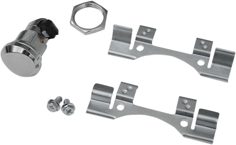 Drag Specialties Latch Fuel Door Push-Button Chrome - Part #07030631 - Hogparts UK