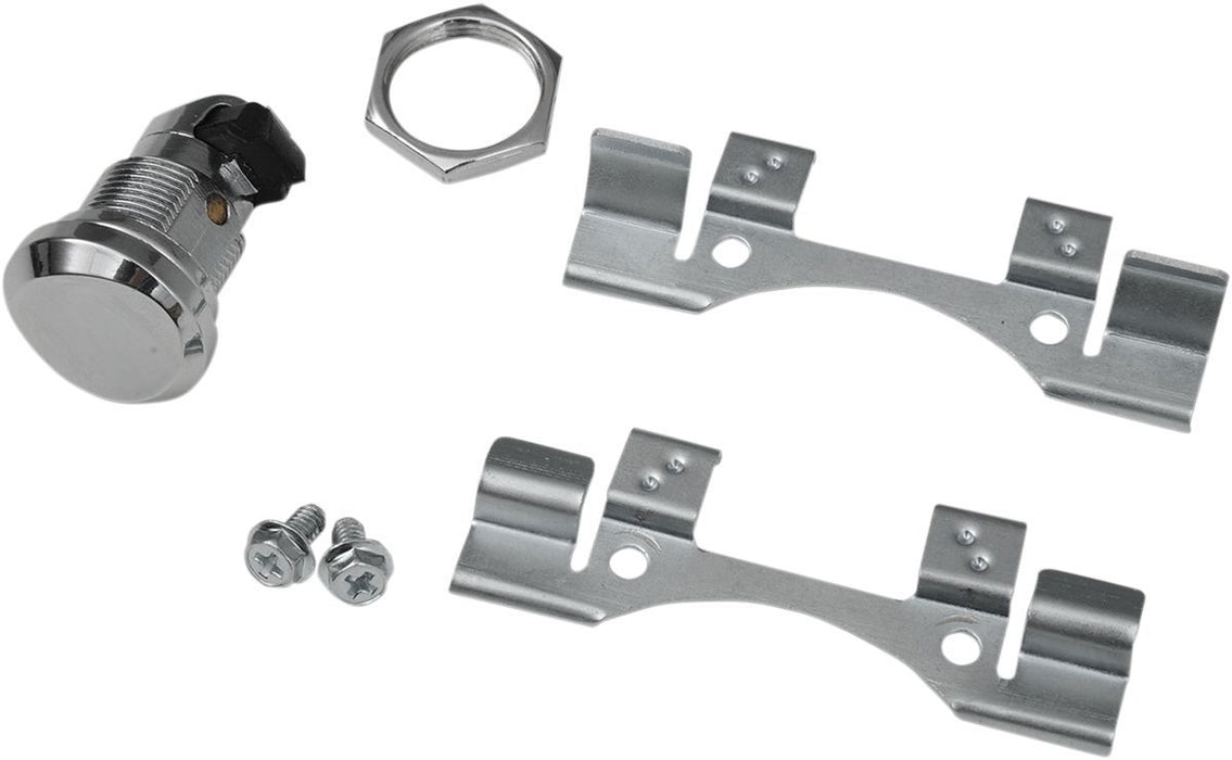 Drag Specialties Latch Fuel Door Push-Button Chrome - Part #07030631 - Hogparts UK
