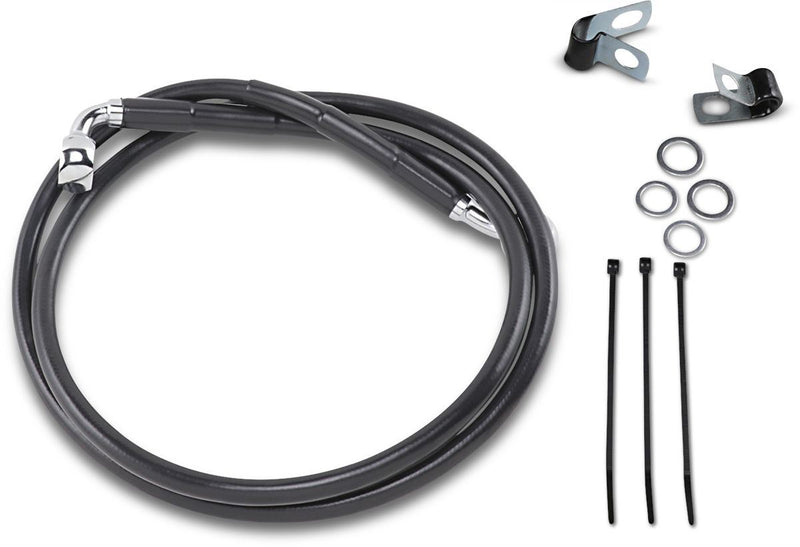 Drag Specialties Front Brake Line Black Vinyl Coated Stainless Steel - Part #17412550 - Hogparts UK