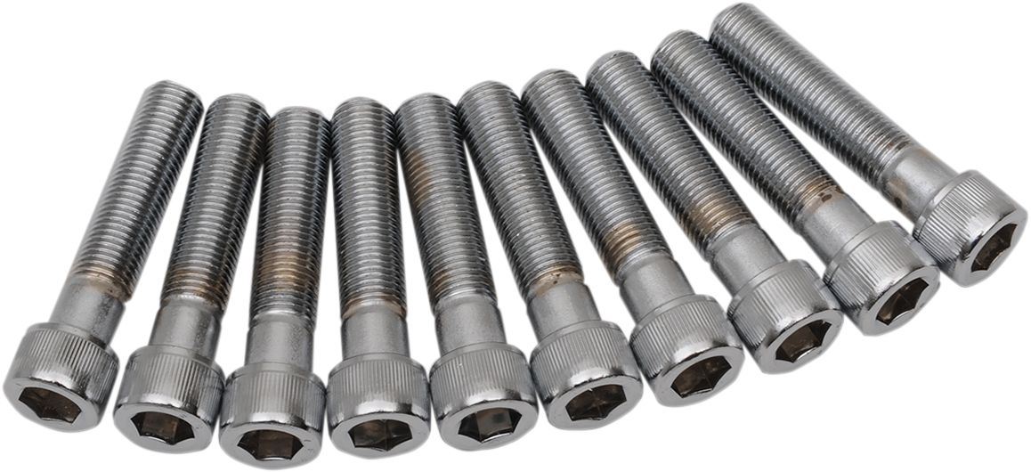 Drag Specialties Socket-Head Bolt 3/8-24X1.75 Knurled Chrome - Part #DS190581 - Hogparts UK