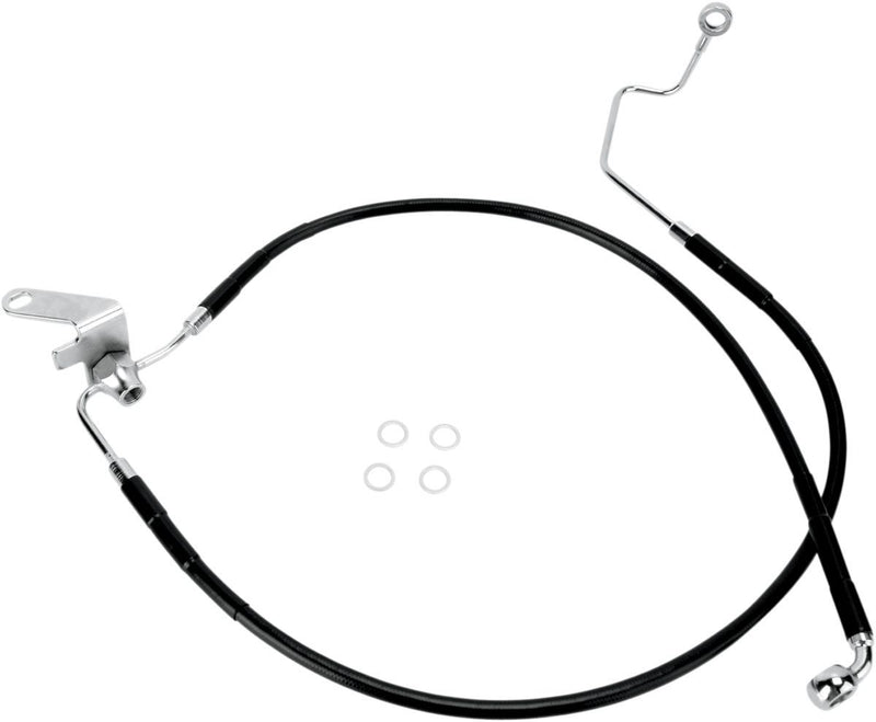 Drag Specialties Rear Brake Line Black Vinyl Coated Stainless Steel - Part #17412954 - Hogparts UK