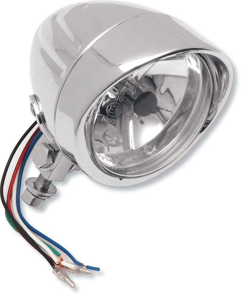 Drag Specialties Spotlight W/ Running Lights 4.5" Grooved Clear Lens Chrome - Part #20010248 - Hogparts UK