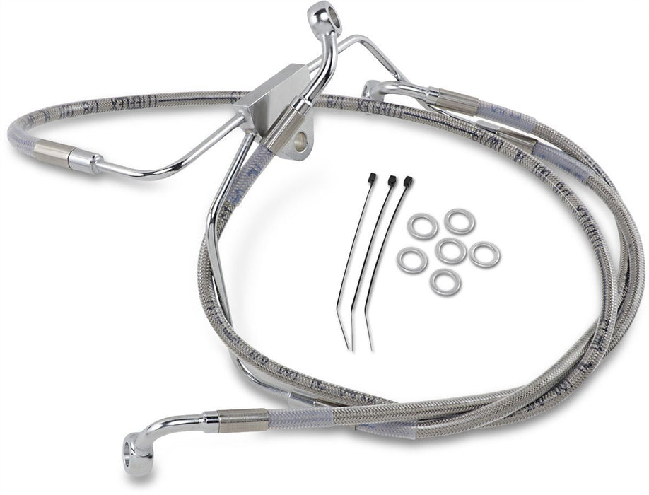 Drag Specialties Front Brake Line Stainless Steel Extended 6" - Part #17412631 - Hogparts UK