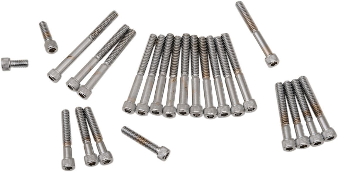 Chrome Socket-Head Cam/Primary Cover Bolt Set - Part #DS190750 - Hogparts UK