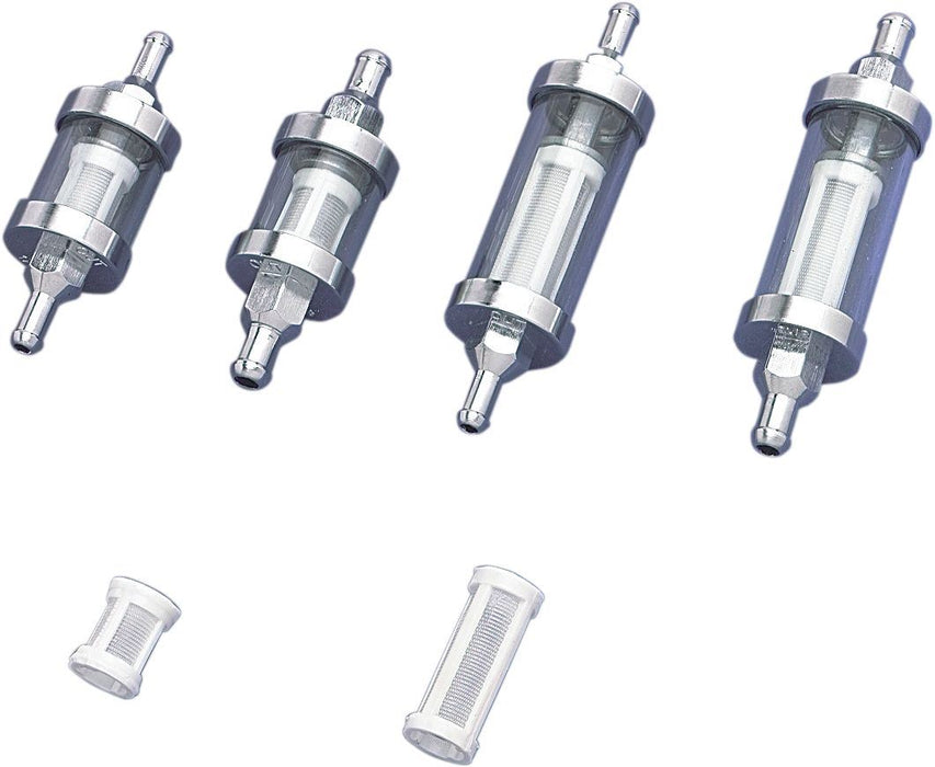 Drag Specialties Fuel Filter 1.375" W/ 1/4"-Inlet Glass/Chrome - Part #DS391673 - Hogparts UK