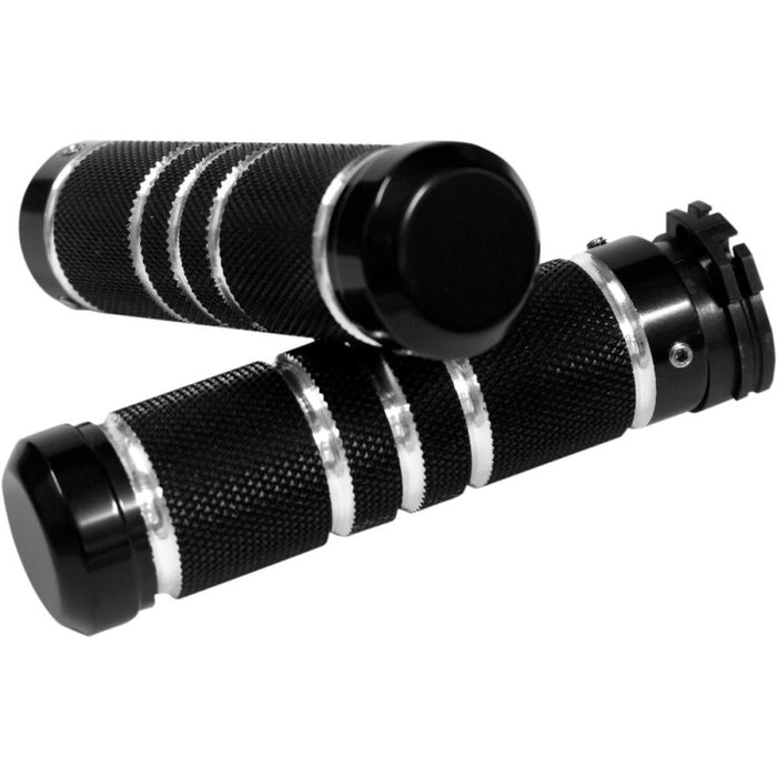 Accutronix  Grips Handlebar Knurled Grooved 1" Black - Part #105868 - Hogparts UK