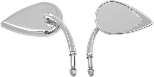 Drag Specialties Mirror Teardrop W/ Short Stem Chrome - Part #06400388 - Hogparts UK
