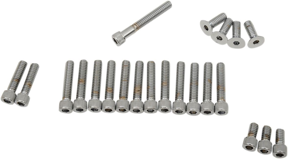 Chrome Socket-Head Cam/Primary Cover Bolt Set - Part #DS190755 - Hogparts UK