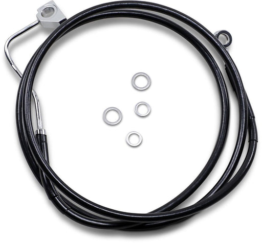 Drag Specialties Black Vinyl/Stainless Extended Length Front Brake Line Kit - Part #17413995 - Hogparts UK