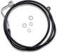 Drag Specialties Black Vinyl/Stainless Extended Length Front Brake Line Kit - Part #17413995 - Hogparts UK