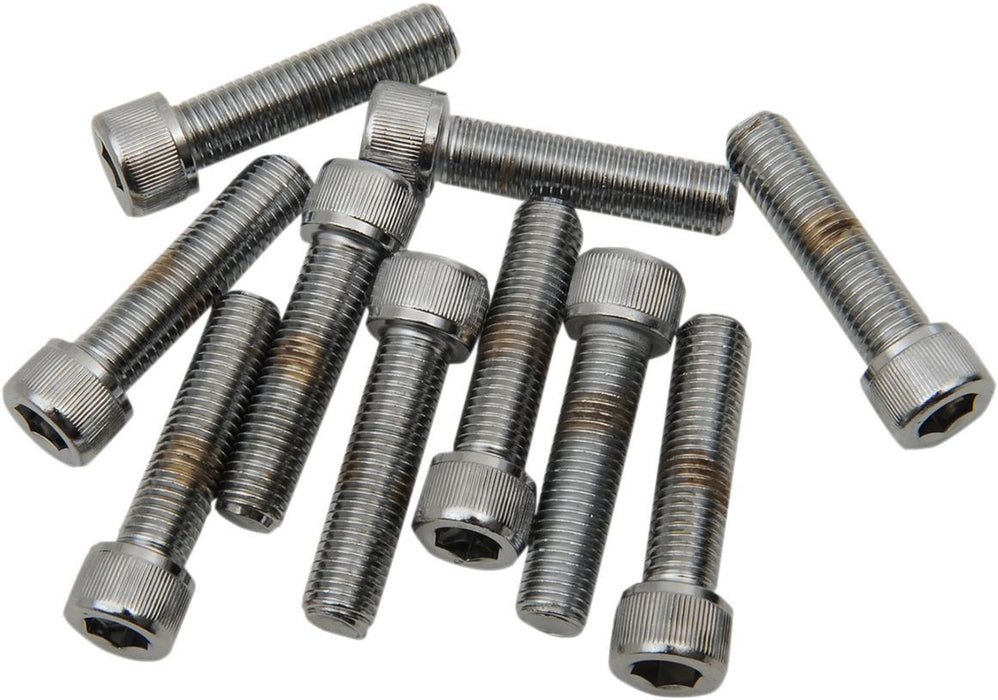 Drag Specialties Socket-Head Bolt 5/16-24X1 Knurled Chrome - Part #DS190571 - Hogparts UK