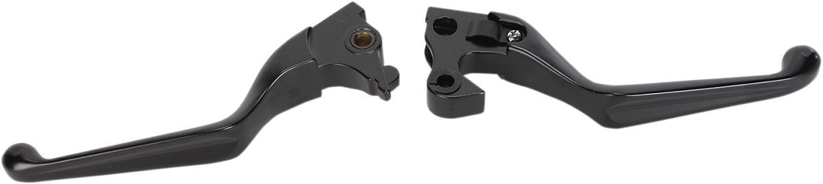 Drag Specialties Matte Black Slotted Wide Blade Lever Set - Part #06100795 - Hogparts UK