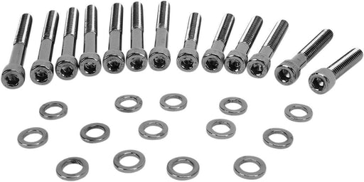 Drag Specialties Black Chrome Socket-Head Cam Cover Bolt Kit Knurled - Part #24010576 - Hogparts UK