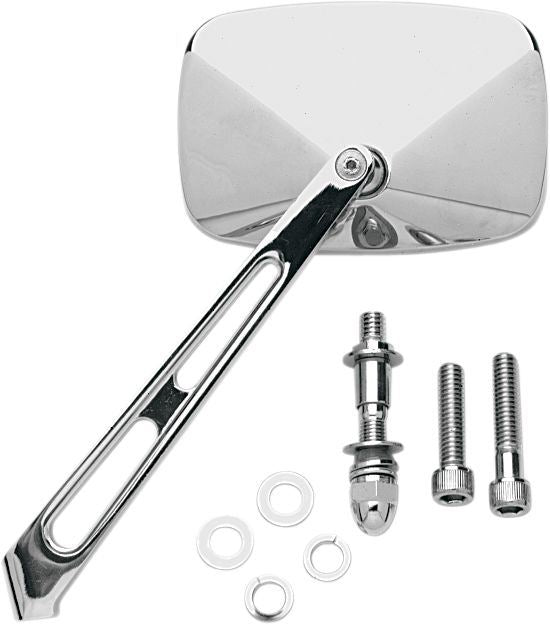 Drag Specialties Rectangular Mirror W/ Air Stem Chrome - Part #06400006 - Hogparts UK