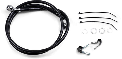Drag Specialties Front Brake Line Black Vinyl Coated Stainless Steel Extended 2" - Part #17412557 - Hogparts UK
