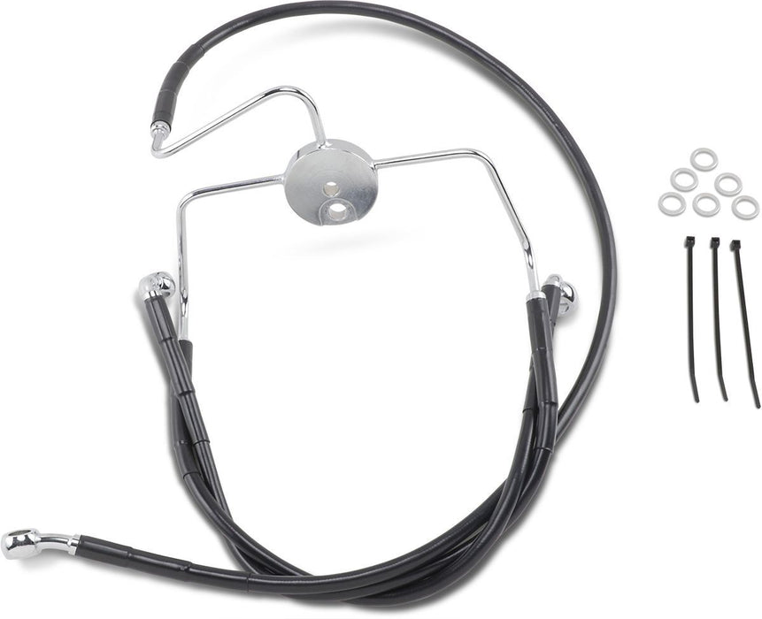 Drag Specialties Front Brake Line Black Vinyl Coated Stainless Steel Extended 6" - Part #17412523 - Hogparts UK