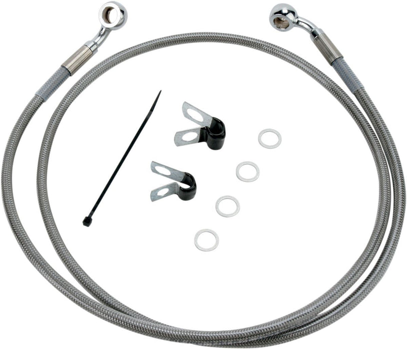 Drag Specialties Front Brake Line Stainless Steel Extended 6" - Part #17412641 - Hogparts UK