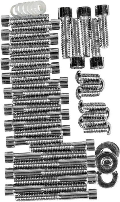 Drag Specialties Chrome Socket-Head Primary/Cam Cover Bolt Kit Smooth - Part #DS190818S - Hogparts UK