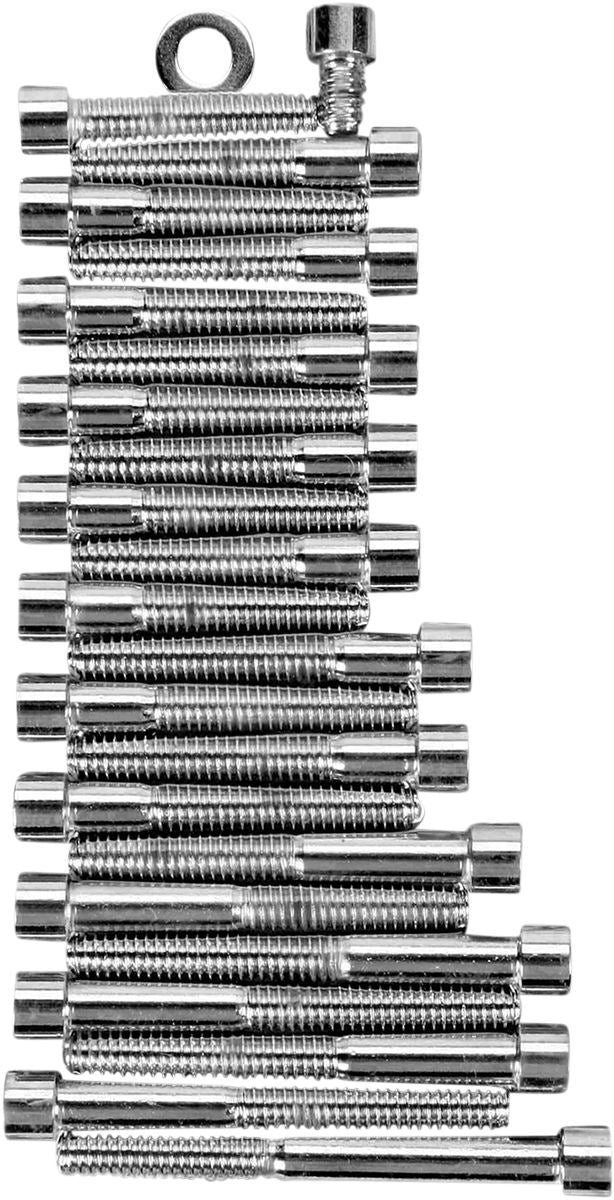 Drag Specialties Chrome Socket-Head Sprocket Cover Bolt Kit Smooth - Part #DS190798S - Hogparts UK