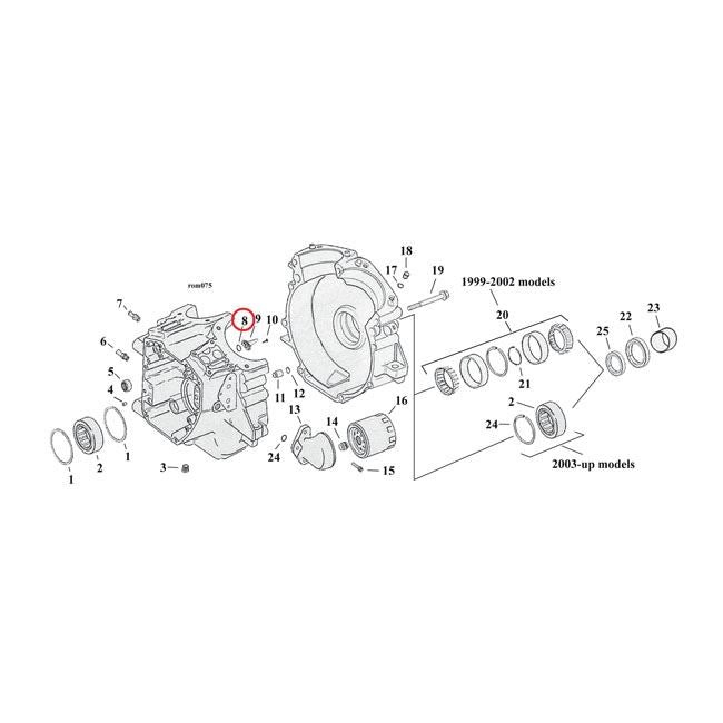 COMETIC O-RING - 2001 only FLT: piston cooling jets (2)  99-00 Dyna; 2000 TCB; 99-01 FLT: cam position sensor (1)  99-19 Softail; 99-17 Dyna; 04-19 FLT; 04-19 XL; 08-12XR1200; 02-17V-Rod: Crankshaft position sensor  03-19 Softail; 02-19 FLT/Touring; 02-17 - Hogparts UK